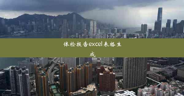 体检报告excel表格生成